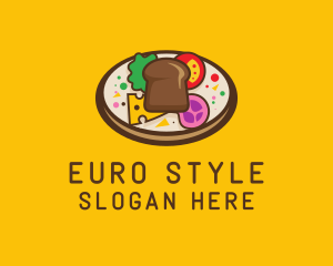 Europe - Healthy Food Platter Plate logo design