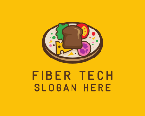 Fiber - Healthy Food Platter Plate logo design