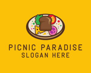 Picnic - Healthy Food Platter Plate logo design