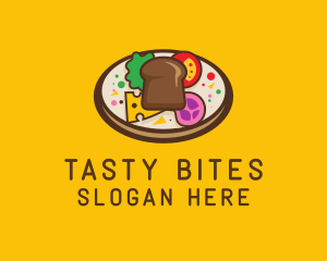 Delicatessen - Healthy Food Platter Plate logo design