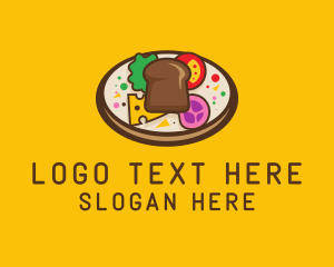 Vegan - Healthy Food Platter Plate logo design