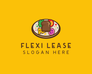 Healthy Food Platter Plate logo design