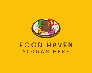 Healthy Food Platter Plate logo design