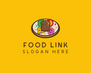 Healthy Food Platter Plate logo design