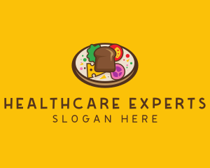 Healthy Food Platter Plate logo design