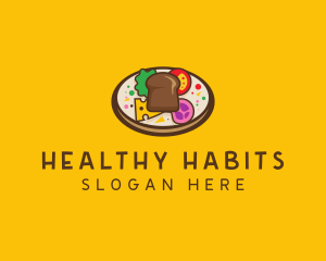 Healthy Food Platter Plate logo design