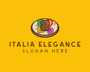 Italy - Healthy Food Platter Plate logo design