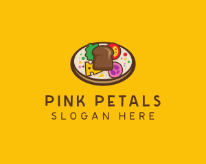 Healthy Food Platter Plate logo design