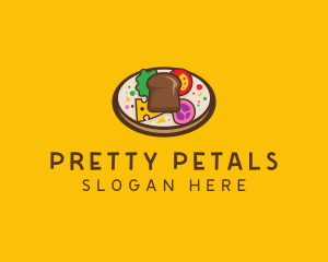 Healthy Food Platter Plate logo design