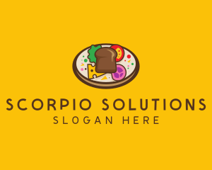 Healthy Food Platter Plate logo design