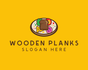 Healthy Food Platter Plate logo design