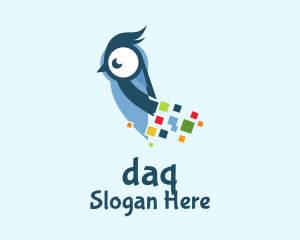 Owl - Digital Pixel Owl logo design