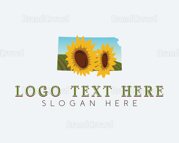 Kansas Sunflower Bloom Logo