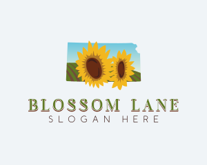 Kansas Sunflower Bloom  logo design