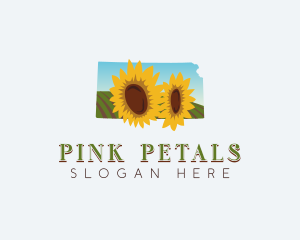 Kansas Sunflower Bloom  logo design