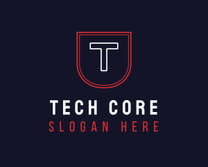 Shield Tech Badge logo design