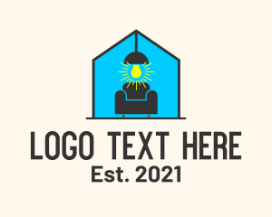 House Light Bulb Couch logo design