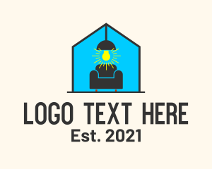 Living Room - House Light Bulb Couch logo design