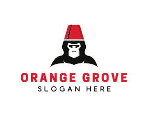 Orangutan - Turkish Hat Monkey logo design