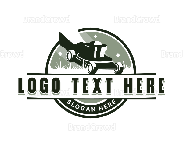 Lawn Mower Gardening Logo