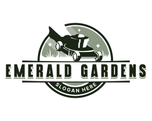 Lawn Mower Gardening logo design