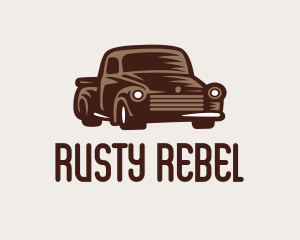 Brown Pickup Truck logo design