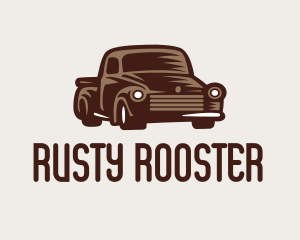 Brown Pickup Truck logo design