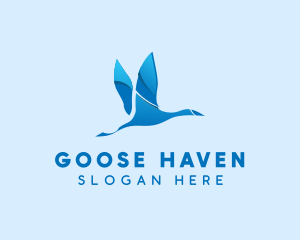 Goose - Aviation Flying Swan logo design