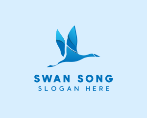 Aviation Flying Swan logo design