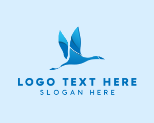 Animal - Aviation Flying Swan logo design