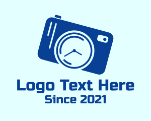 Timepiece - Blue Camera Clock logo design