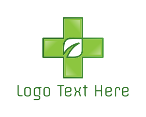 Green Square - Leaf Medical Cross logo design