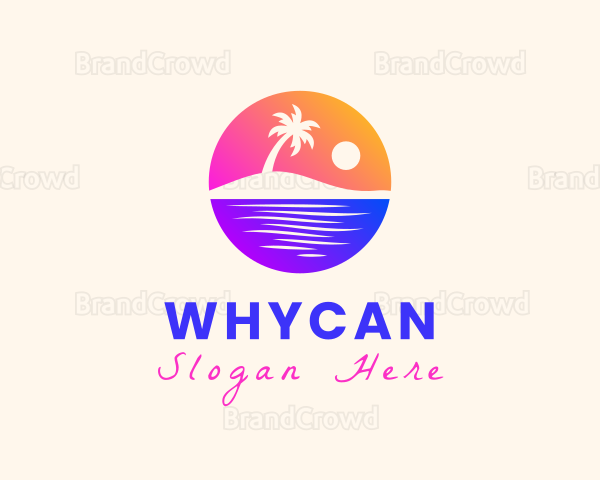 Island Beach Sunset Logo