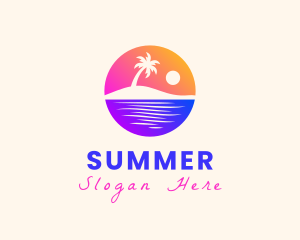 Island Beach Sunset logo design