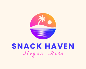 Island Beach Sunset logo design