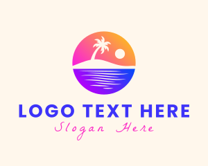 Island Beach Sunset Logo