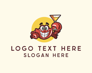 Crustacean - Crab Martini Bar logo design