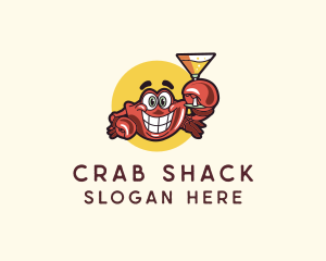 Crab Martini Bar  logo design