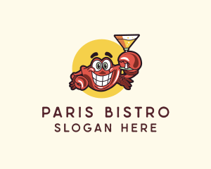 Crab Martini Bar  logo design