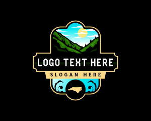 Map - Mountain Nature North Carolina logo design