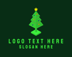 Xmas - 3D Christmas Tree logo design