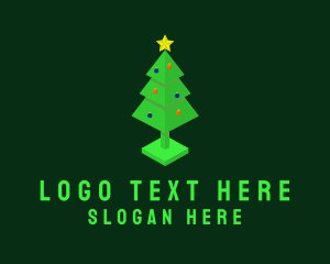 3D Christmas Tree  Logo