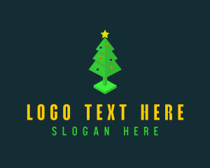 Winter - 3D Christmas Tree logo design