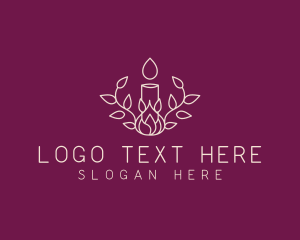 Scented - Candle Wax Leaf logo design