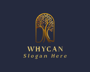 Metallic - Golden Arch Tree logo design