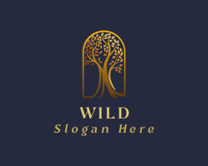 Lumber - Golden Arch Tree logo design