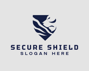 Lion Security Shield logo design