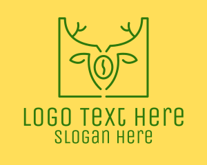 Deer - Green Organic Coffee logo design