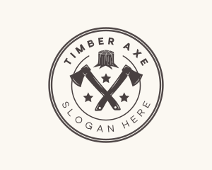 Axe Log Cutter logo design