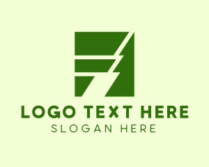 Lumber - Pine Tree Letter F logo design